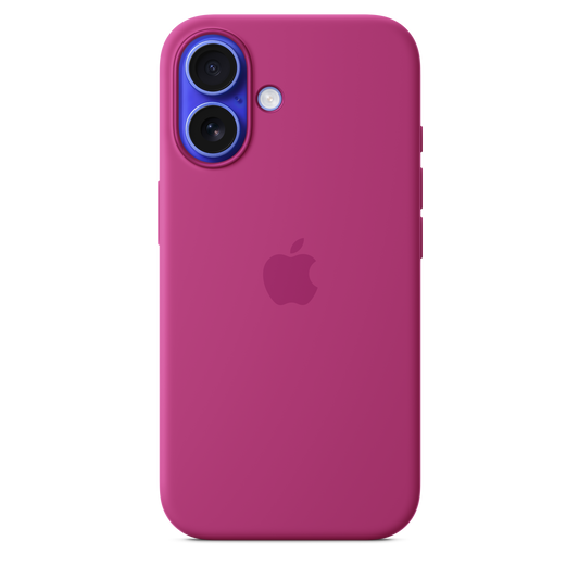 Coque silicone avec MagSafe iPhone 16 - Fuchsia