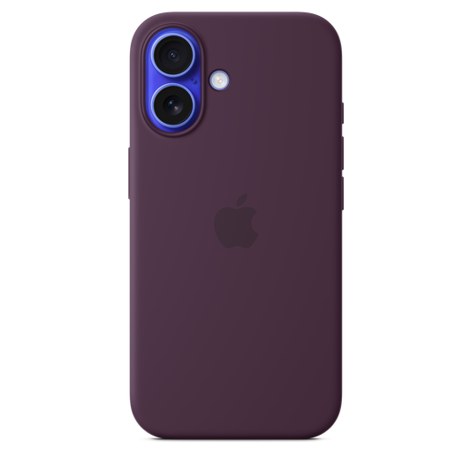 Coque silicone avec MagSafe iPhone 16 - Prune