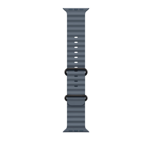 Bracelet Océan finition titane noir - 49 mm - Bleu maritime
