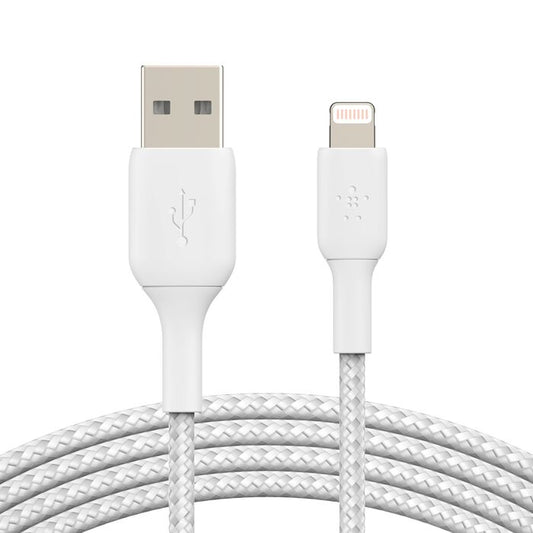 Belkin - Câble tressé Lightning vers USB-A - 1 m - Blanc