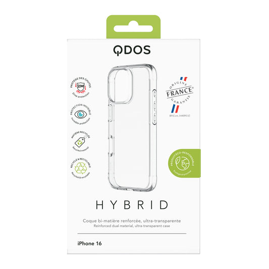 Qdos - Coque Hybrid - iPhone 16 - Transparent