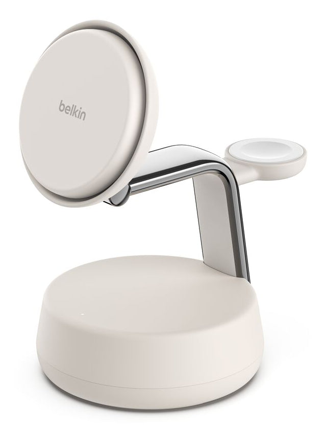 Belkin - Station de recharge 3-en-1 avec MagSafe - Qi2 25W - Sable