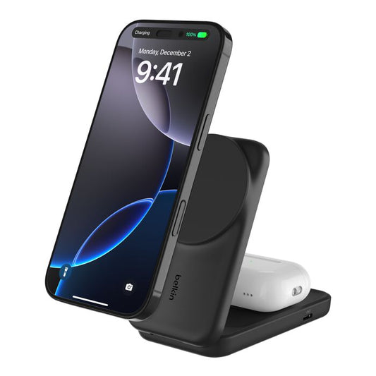 Belkin - Socle de recharge 3-en-1 aimantée et pliable - Qi2 25W - Noir