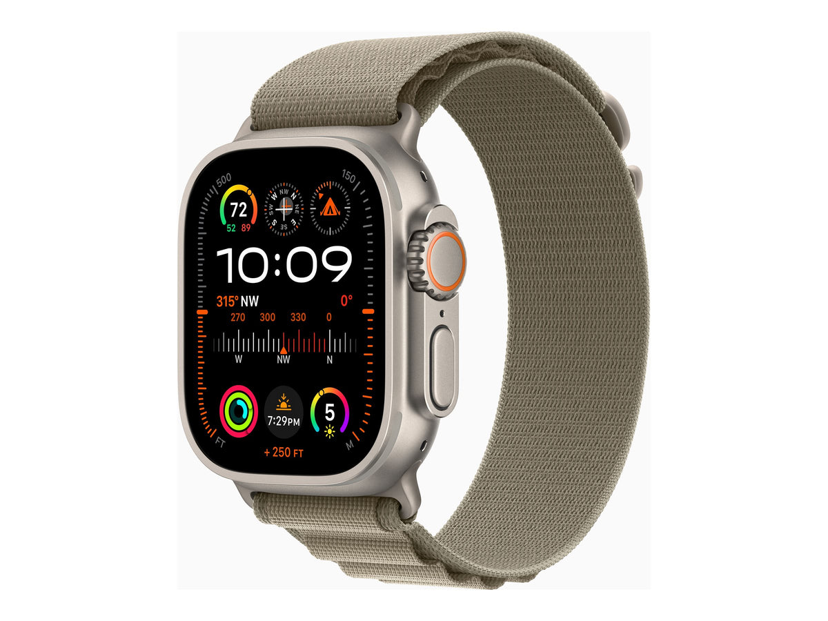 Apple Watch Ultra 2 - GPS+Cell - 49 mm - Boîtier titane - Boucle Alpine olive - M