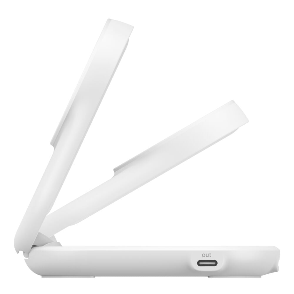 Belkin - Socle de recharge 2-en-1 aimanté et pliable - Qi2 25W - Blanc