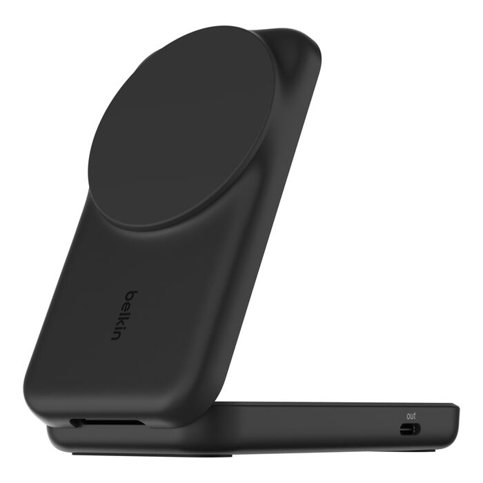 Belkin - Socle de recharge 2-en-1 aimantée et pliable - Qi2 25W - Blanc