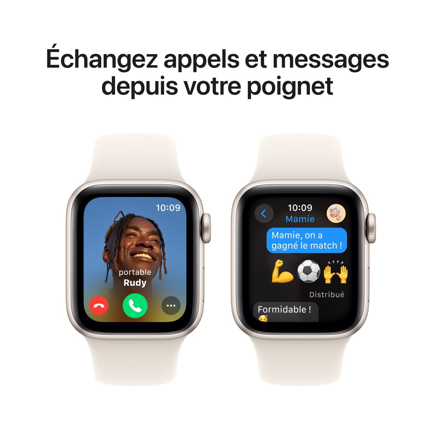 Apple Watch SE 2 - GPS - 40 mm - Boitier aluminium Lumière Stellaire - Bracelet Sport Lumière Stellaire - M/L