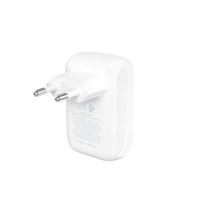 Belkin - Chargeur secteur double - USB-C 30W / USB-A 12W - Blanc