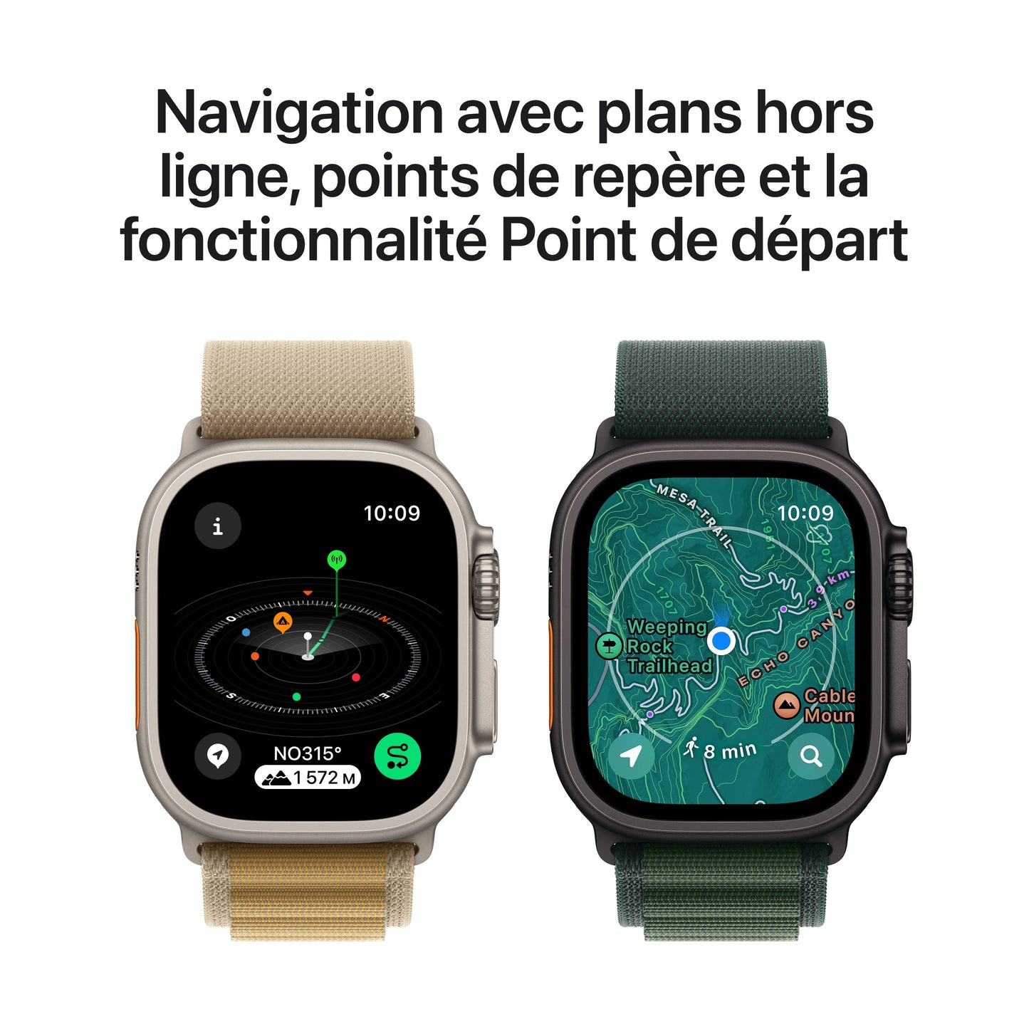 Apple Watch Ultra 2 - GPS + Cellular - 49 mm - Boitier Titane naturel - Boucle Alpine Sahara - Large