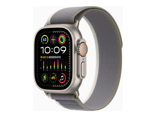 Apple Watch Ultra 2 - GPS+Cell - 49 mm - Boîtier titane - Boucle Trail vert/gris - M/L