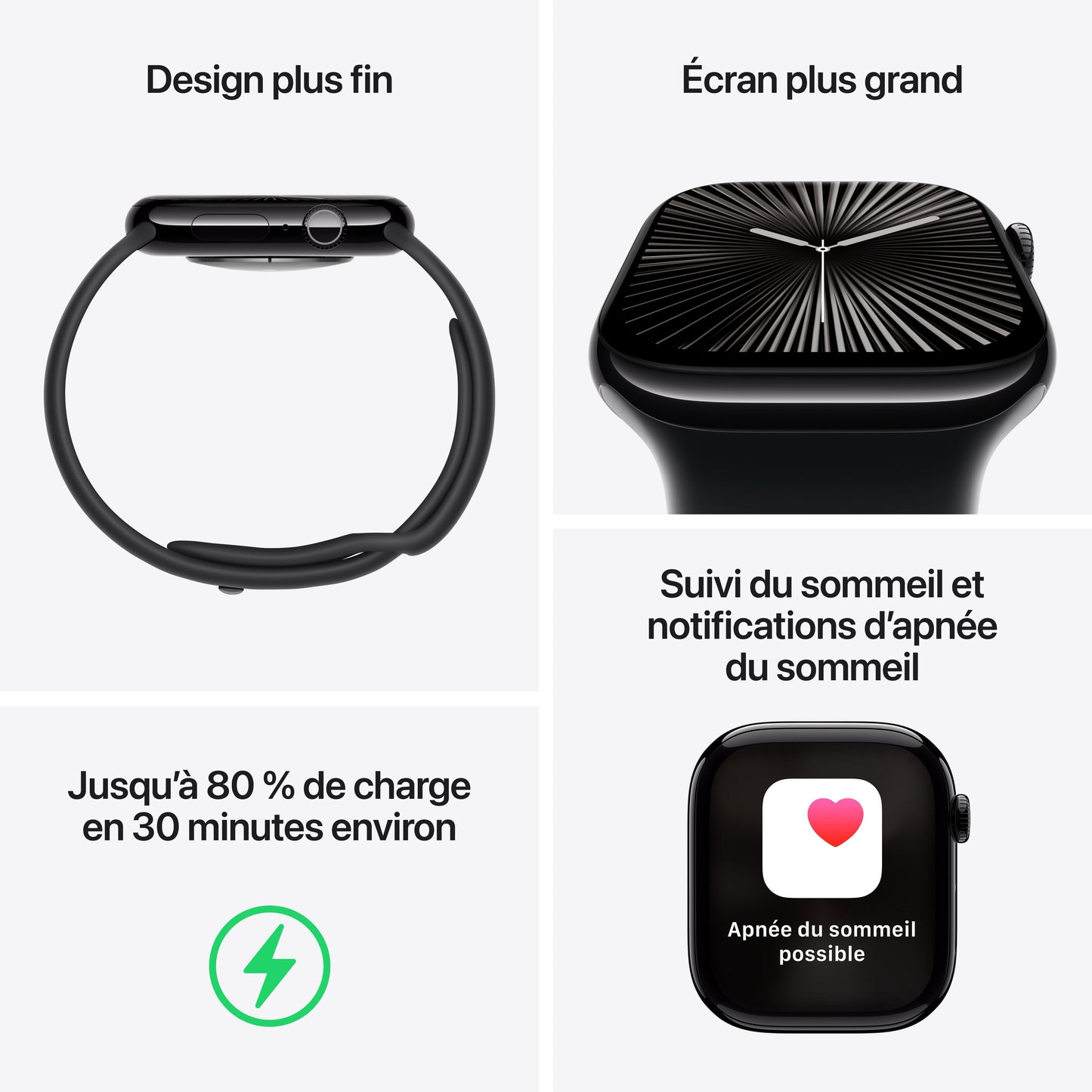 Apple Watch S10 - GPS -  46 mm - Boitier aluminium Or Rose - Boucle sport Prune
