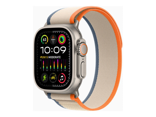 Apple Watch Ultra 2 - GPS+Cell - 49 mm - Boîtier titane - Boucle Trail orange/beige - S/M
