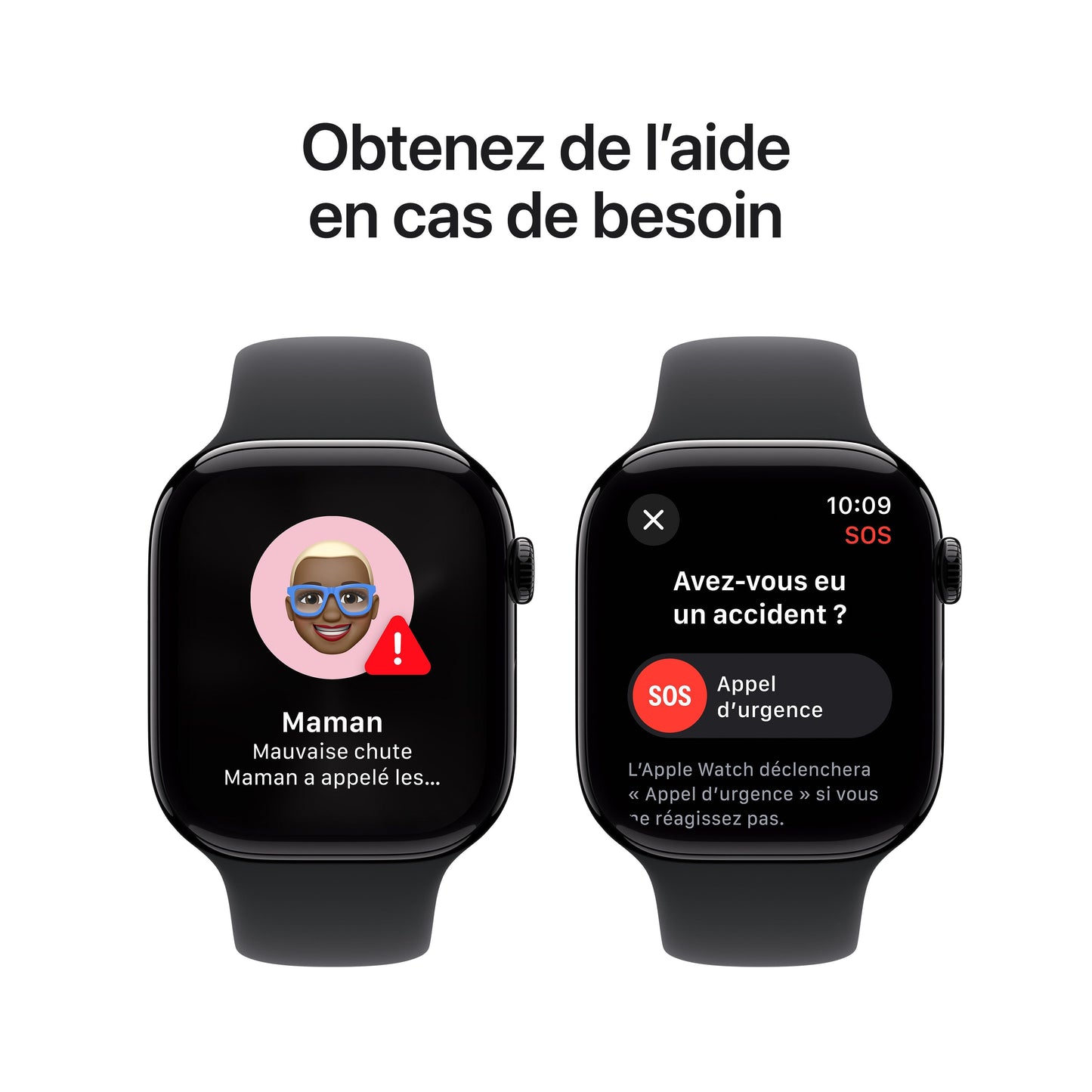 Apple Watch S10 - GPS + Cellular -  46 mm - Boitier aluminium Noir de jais - Bracelet sport Noir - S/M