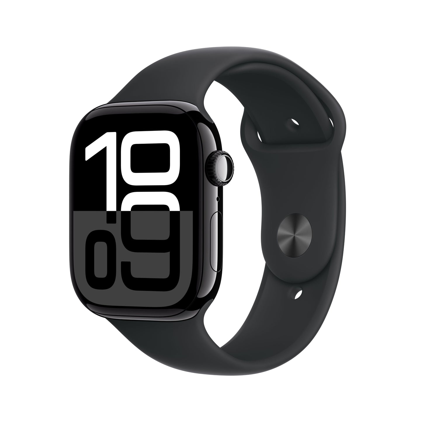 Apple Watch S10 - GPS + Cellular -  46 mm - Boitier aluminium Noir de jais - Bracelet sport Noir - S/M