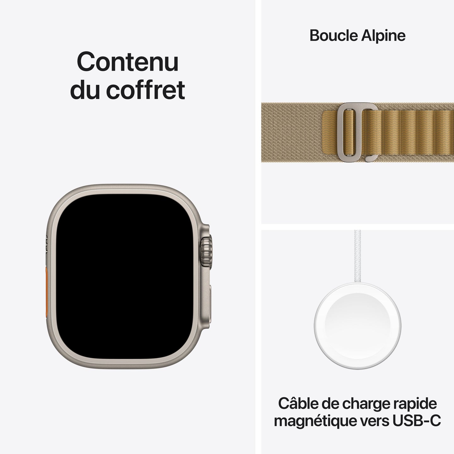 Apple Watch Ultra 2 - GPS + Cellular - 49 mm - Boitier Titane naturel - Boucle Alpine Sahara - Large