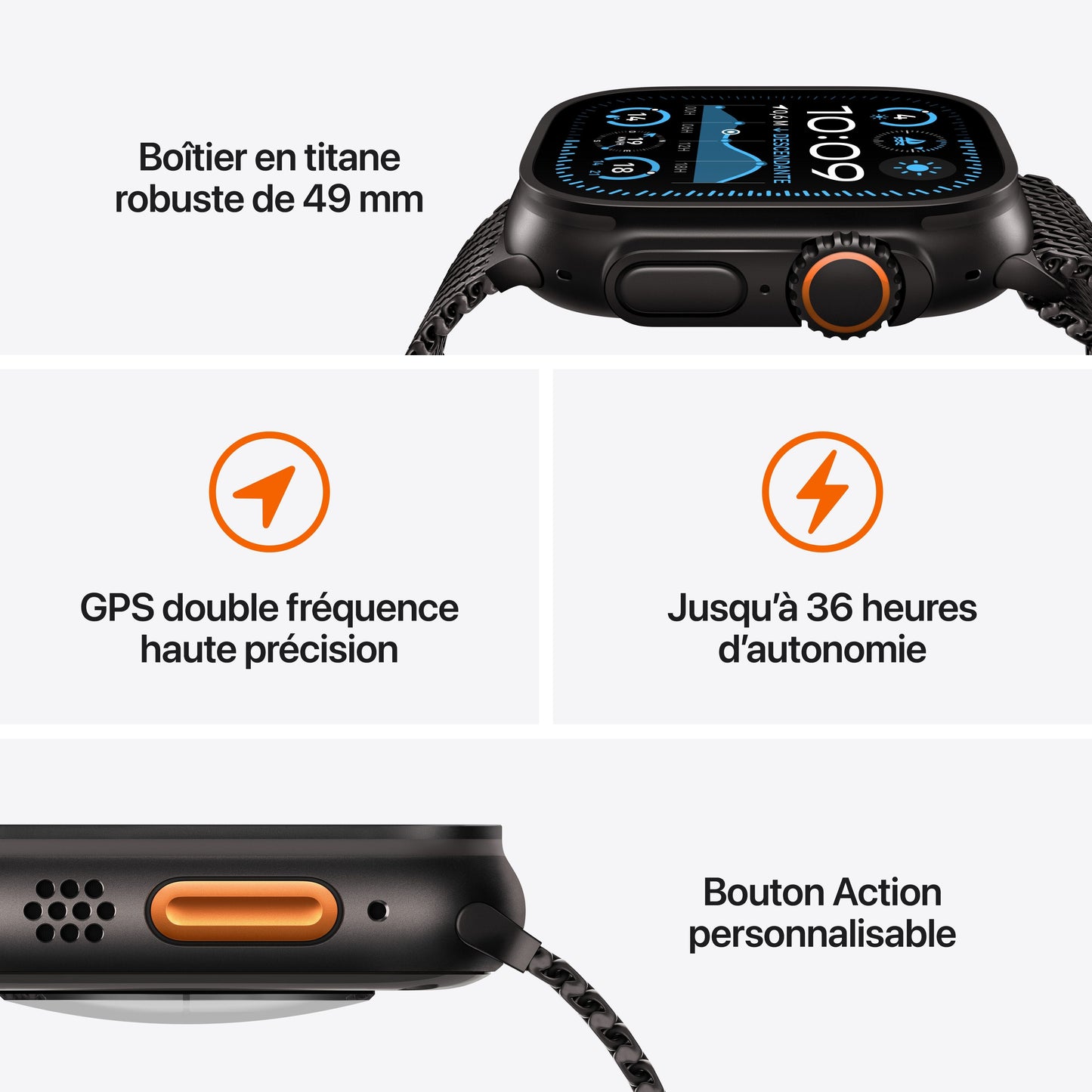 Apple Watch Ultra 2 - GPS + Cellular - 49 mm - Boitier Titane naturel - Boucle Alpine Sahara - Large