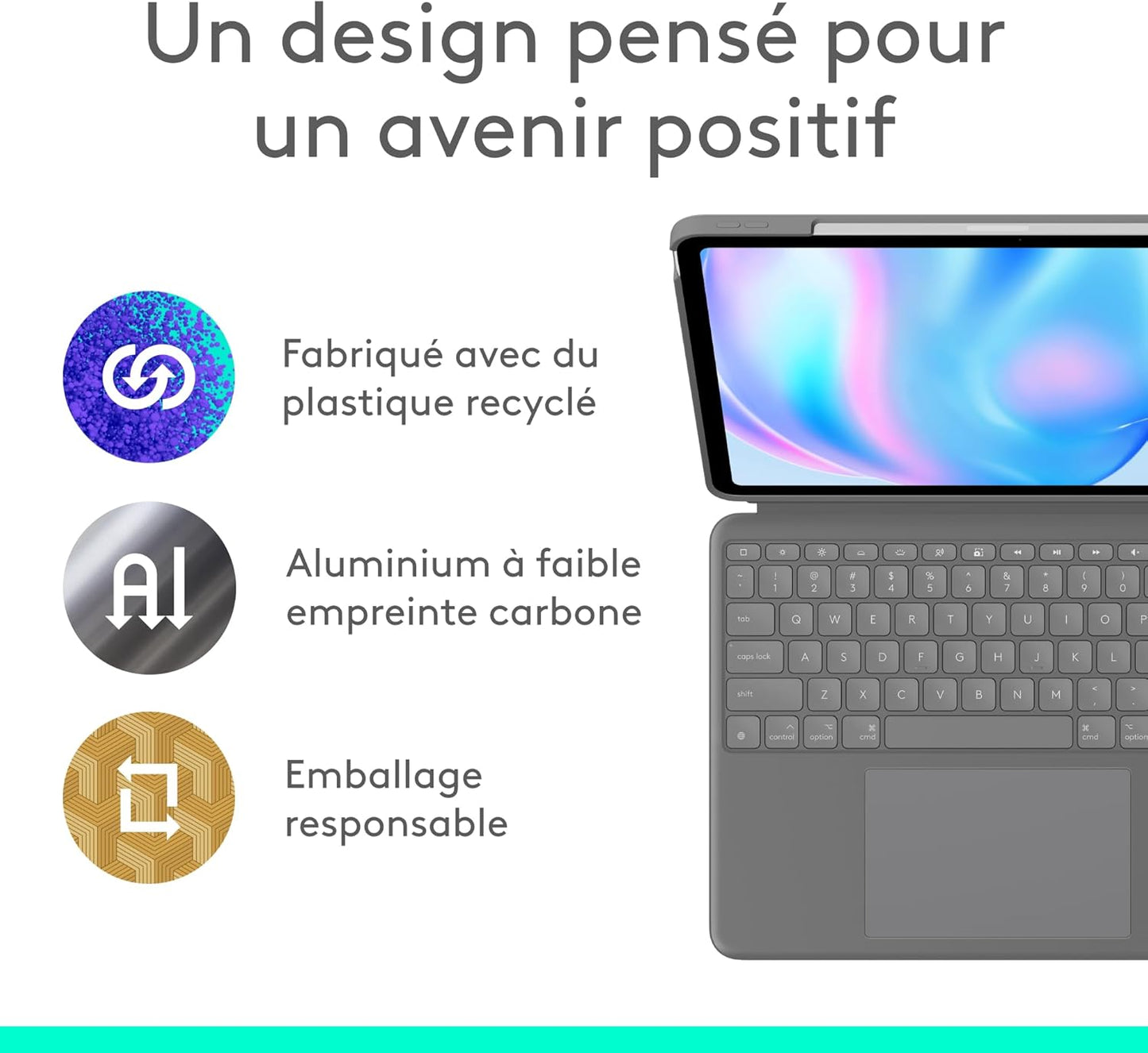 Logitech - Combo Touch pour iPad Air 13'' (M2-M4) - Azerty - Gris Oxford