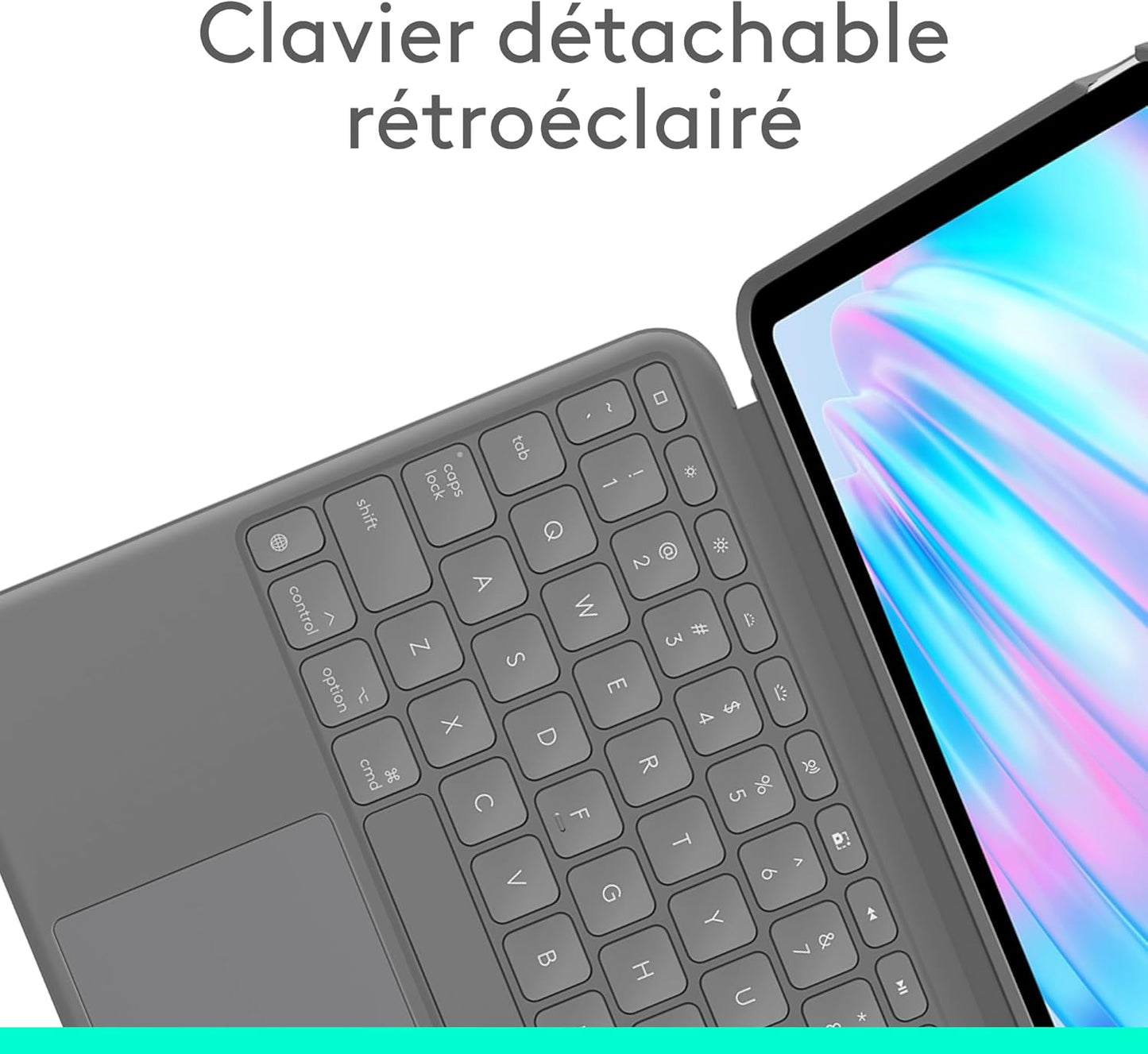 Logitech - Combo Touch pour iPad Air 11'' (M2-M4) - Azerty - Gris oxford