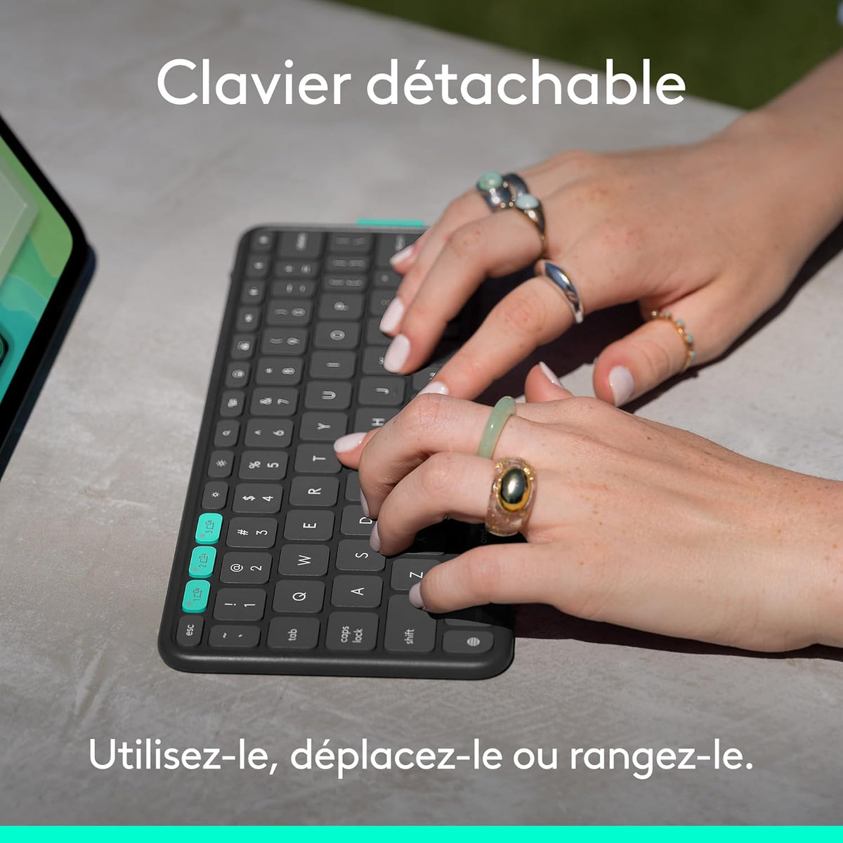 Logitech - Flip Folio pour iPad Air 13" (M2 à M4) et iPad Pro 13" (M4/M5) - Graphite