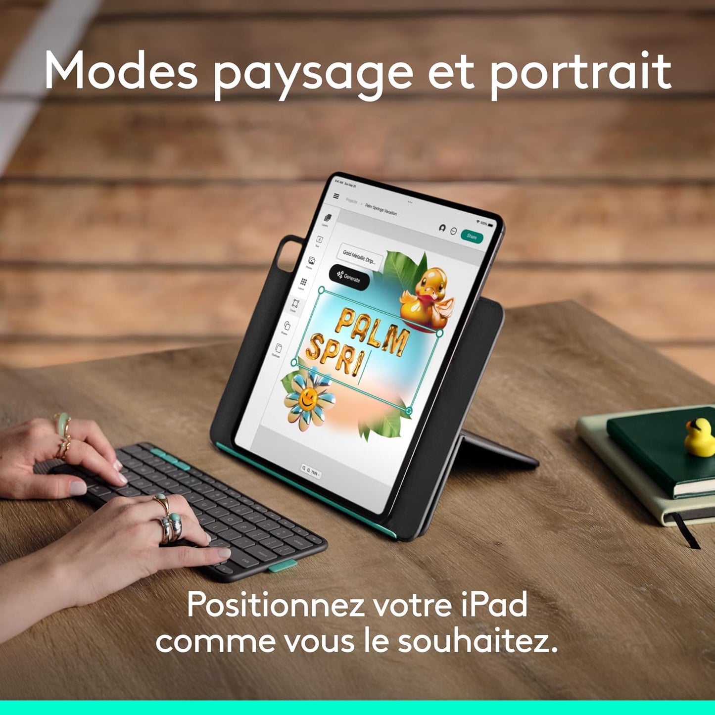 Logitech - Flip Folio pour iPad Air 13" (M2 à M4) et iPad Pro 13" (M4/M5) - Graphite
