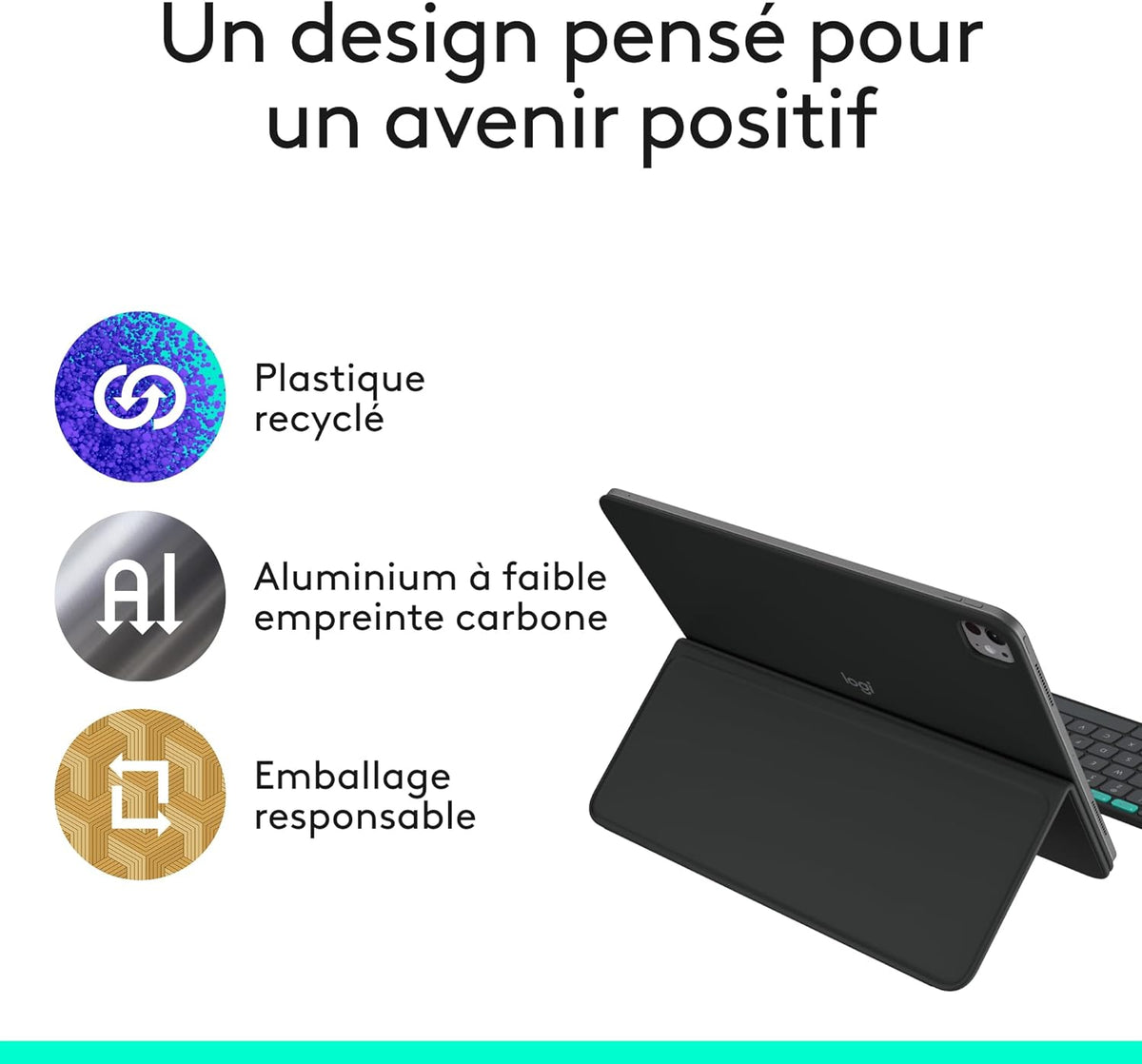 Logitech - Flip Folio pour iPad Air 13" (M2 à M4) et iPad Pro 13" (M4/M5) - Graphite
