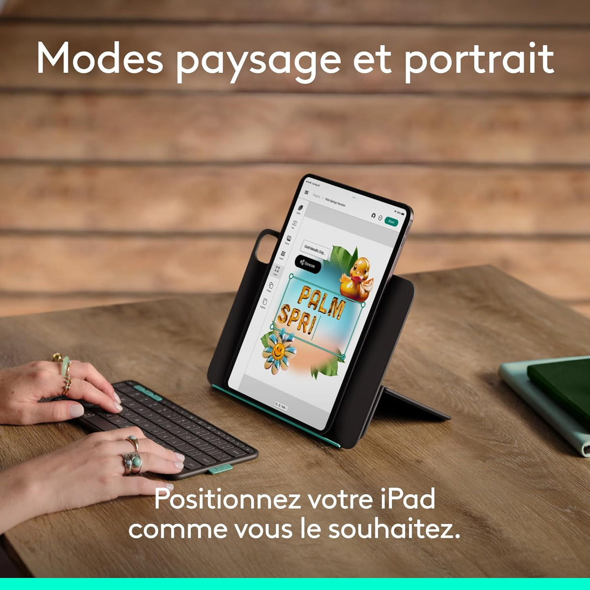 Logitech - Flip Folio pour iPad Air 11" (M2 à M4) et iPad Pro 11" (M4/M5) - Graphite