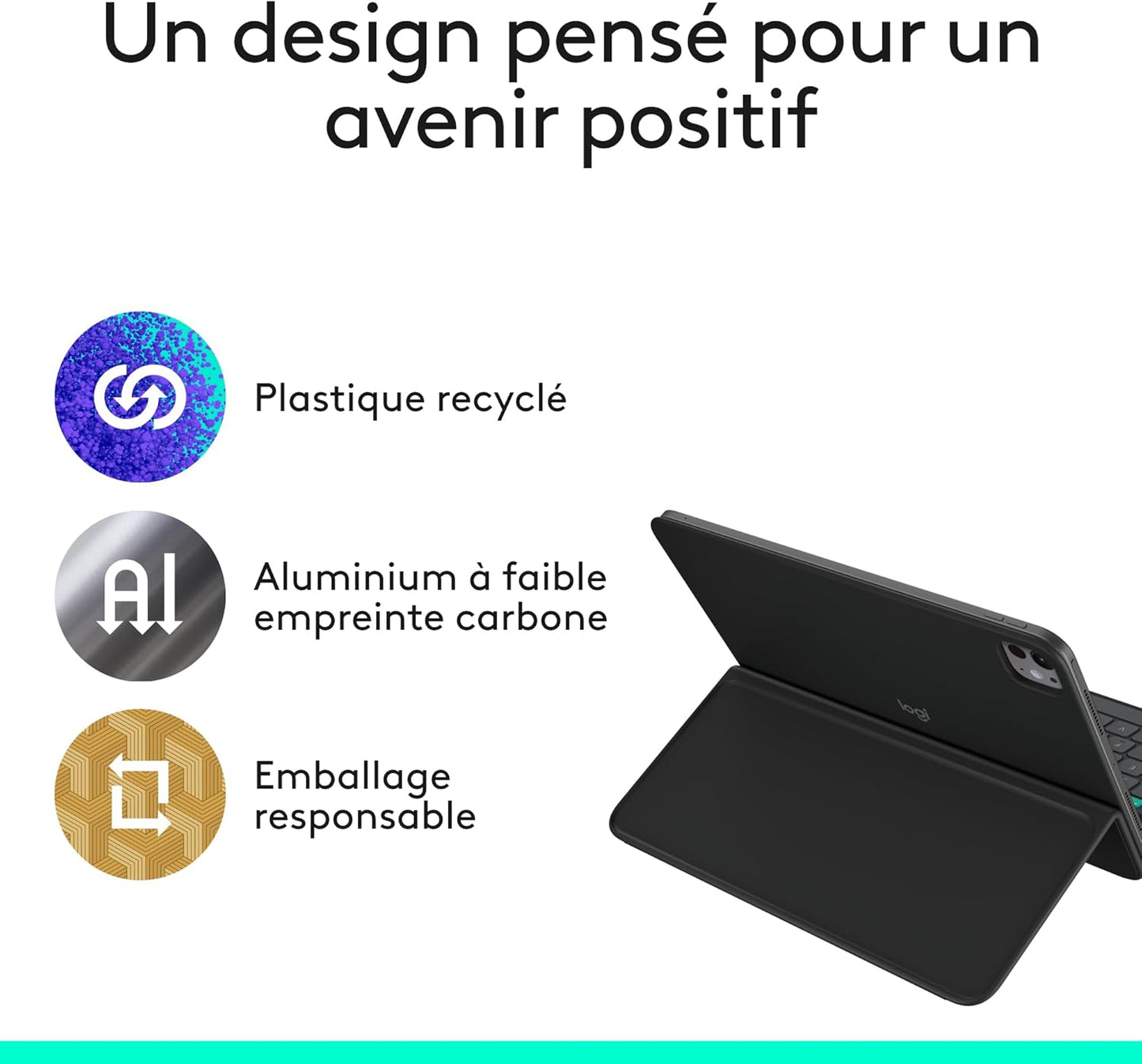 Logitech - Flip Folio pour iPad Air 11" (M2 à M4) et iPad Pro 11" (M4/M5) - Graphite