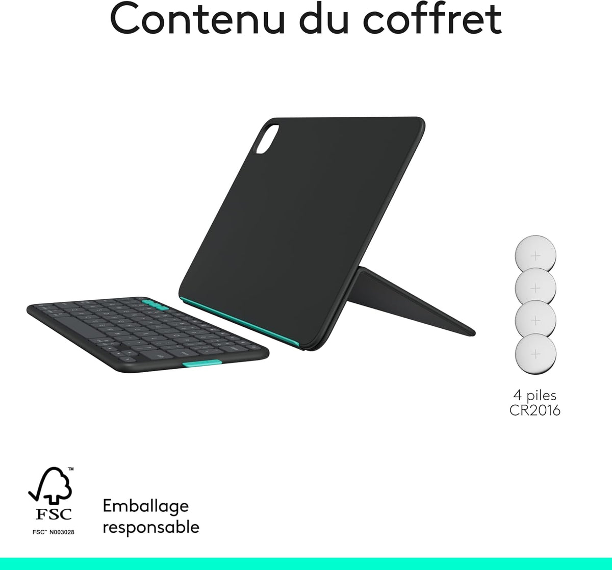 Logitech - Flip Folio pour iPad Air 11" (M2 à M4) et iPad Pro 11" (M4/M5) - Graphite