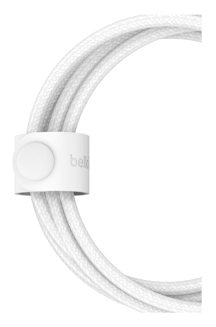 Belkin - Câble 2-en-1 tressé - USB-C vers USB-C/Lightning (60W) - 1,5 m - Blanc