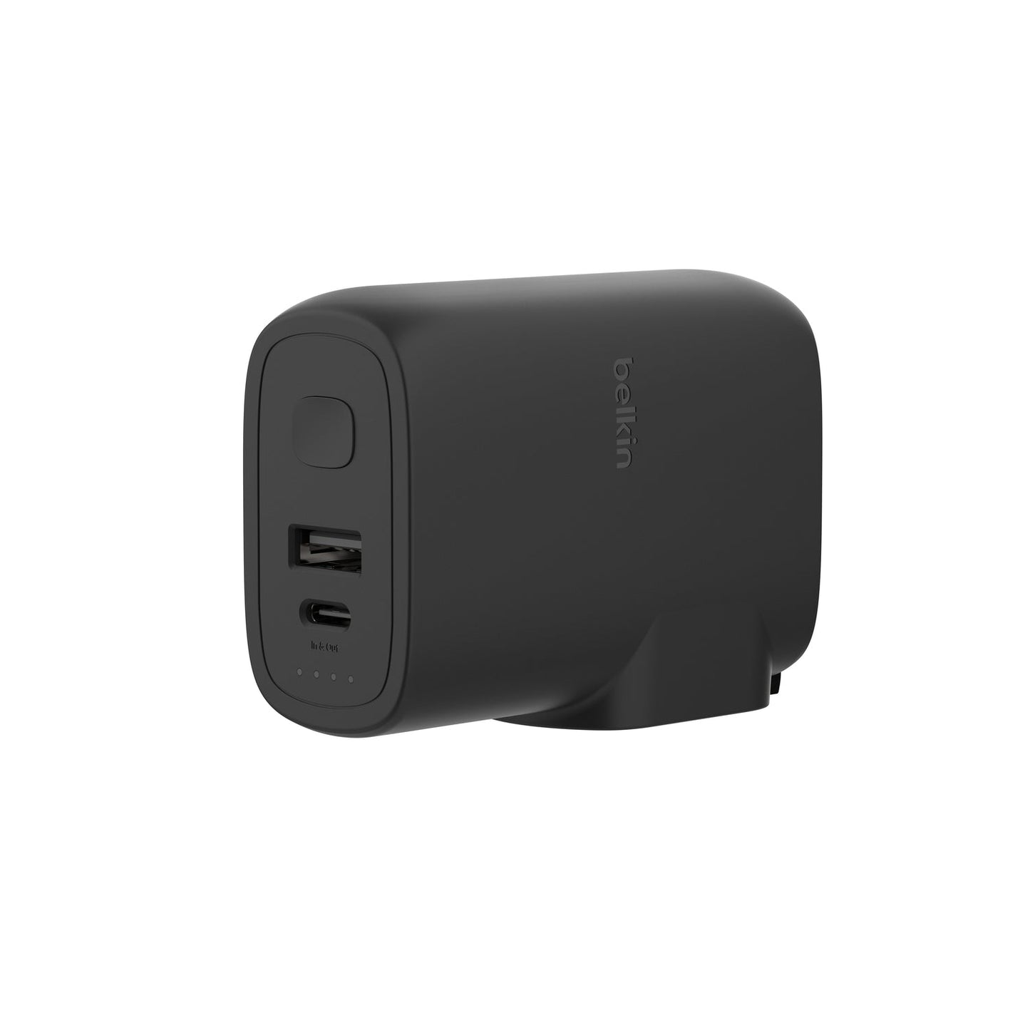 Belkin - Chargeur hybride (secteur et powerbank) 25W avec câble USB-C et adaptateur international - Noir