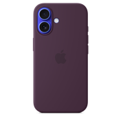 Coque silicone avec MagSafe iPhone 16 - Prune