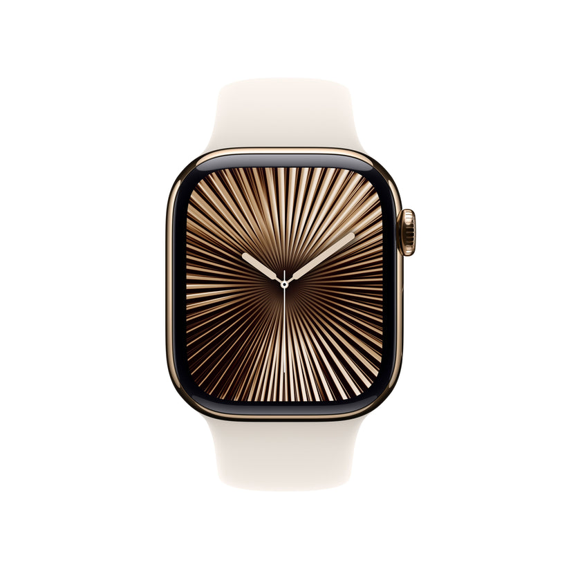 Apple_Watch_Series_10_42mm_LTE_Gold_Titanium_Sport_Band_Starlight_PDP_Image_Position_2__FRFR