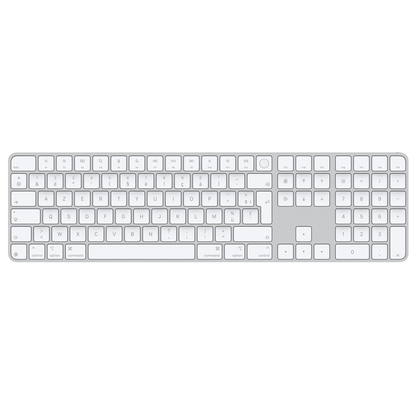 Magic Keyboard avec Touch ID et pavé numérique pour Mac avec puce Apple - Français - Blanc