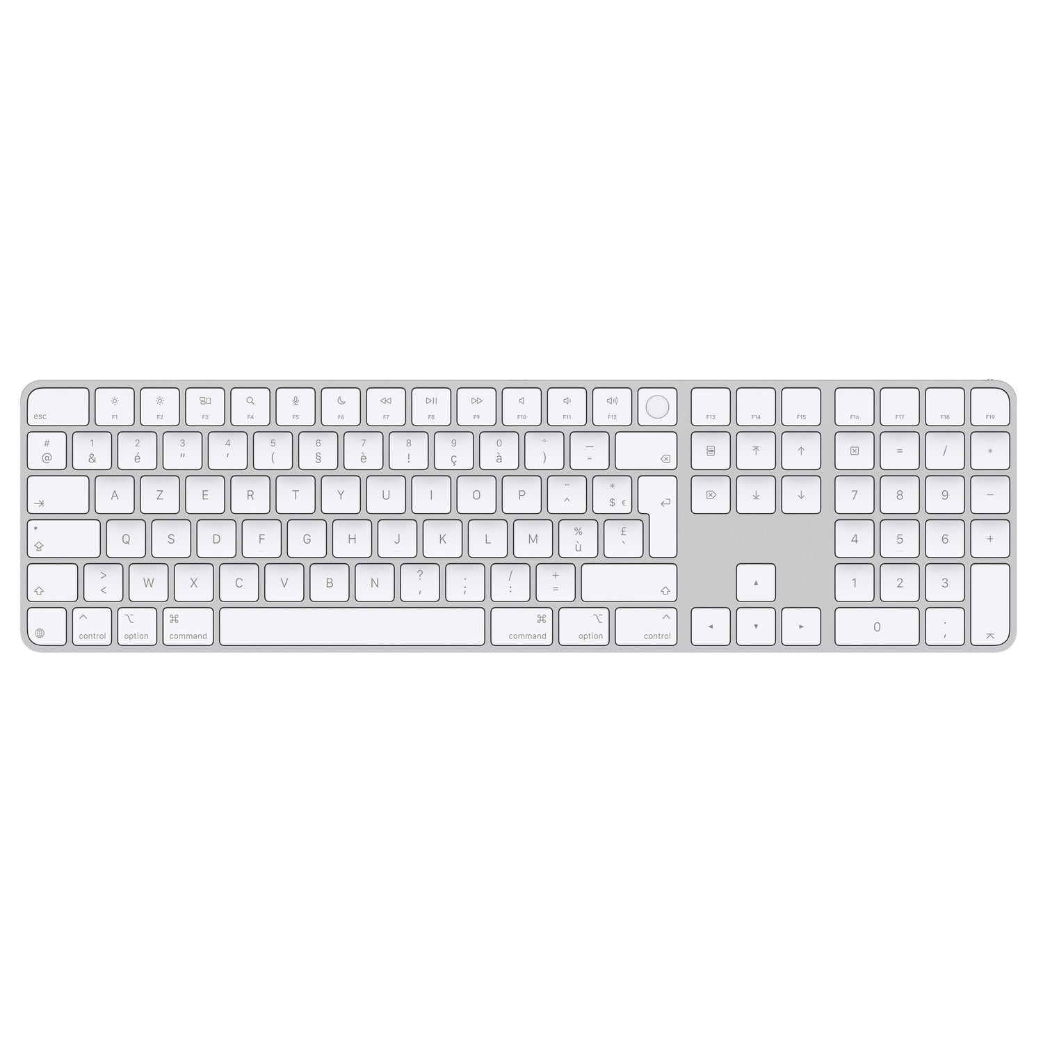 Magic Keyboard avec Touch ID et pavé numérique pour Mac avec puce Apple - Français - Blanc