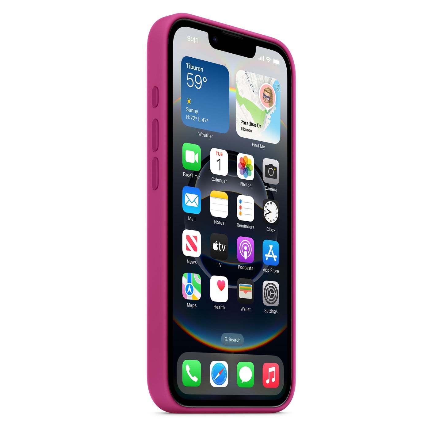 Coque en silicone pour iPhone 16e - Fuchsia