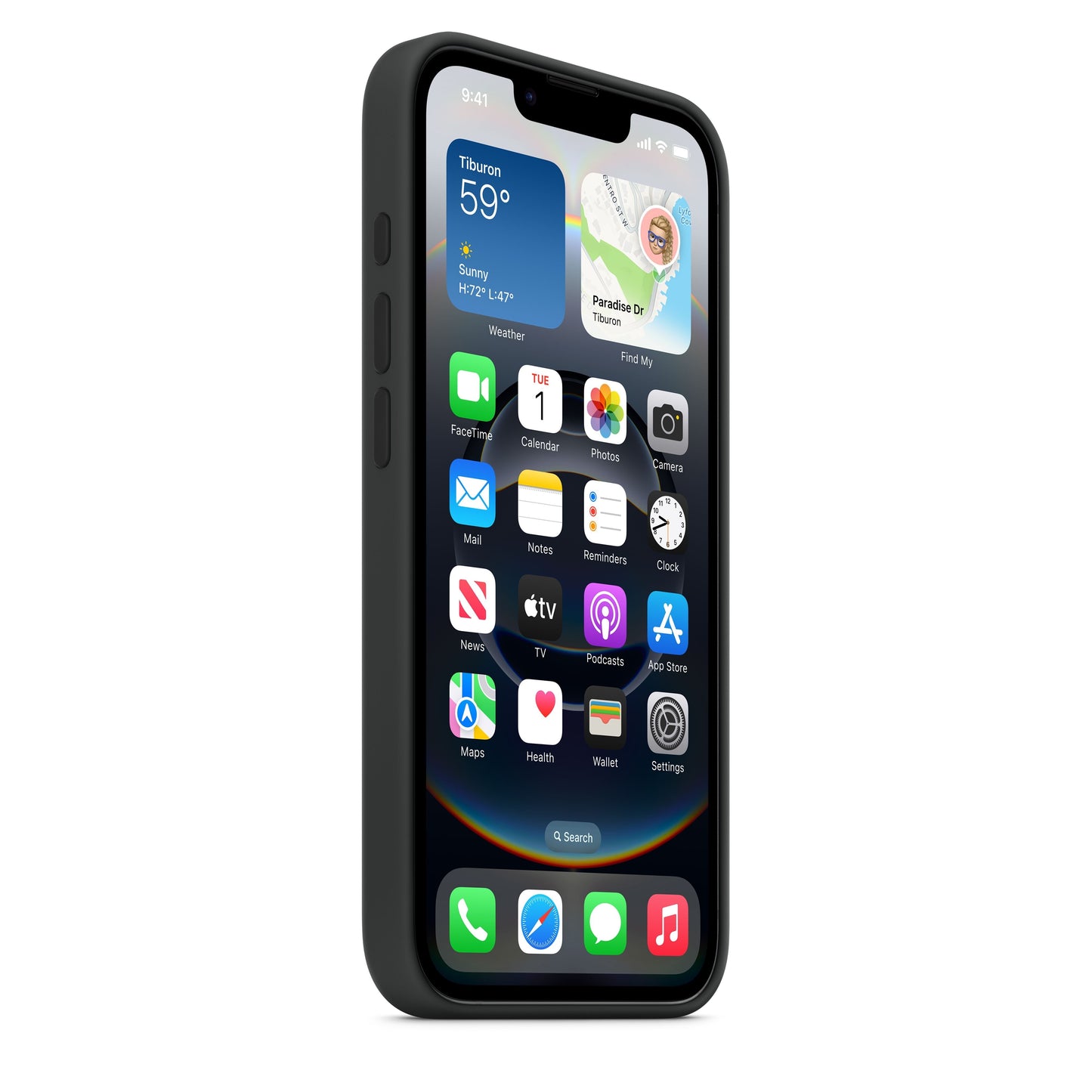 Coque en silicone pour iPhone 16e - Noir