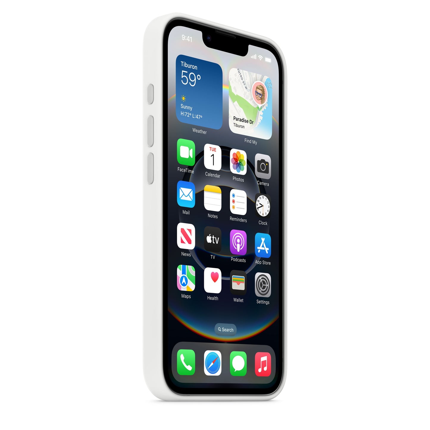 Coque en silicone pour iPhone 16e - Blanc
