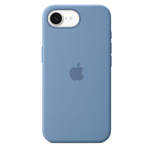 Coque en silicone pour iPhone 16e - Bleu d'hiver