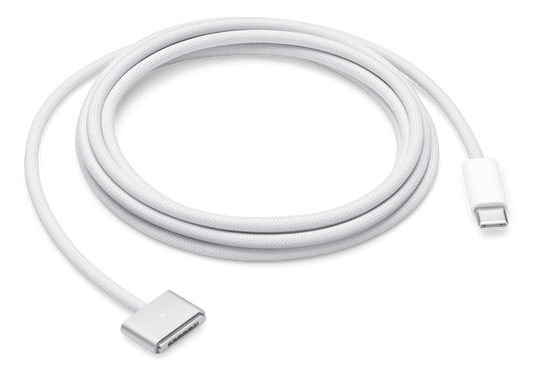 Cable USB-C vers Magsafe 3 - Tissé - 2 m - Argent