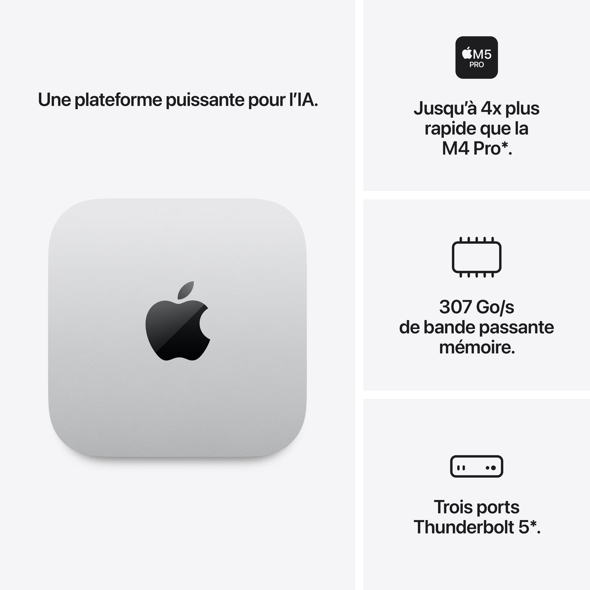 Mac mini - Puce M5 Pro [CPU 15 - GPU 16] - 24 Go - 512 Go