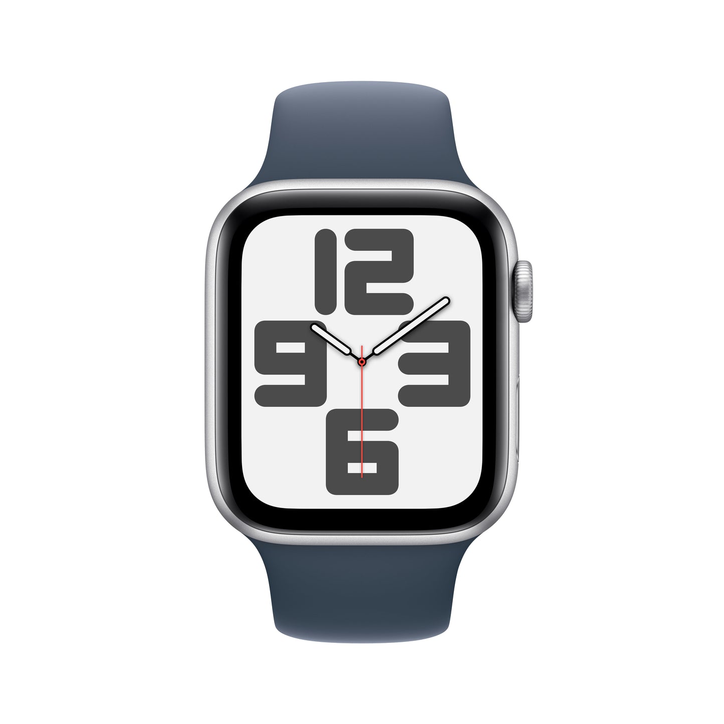 Apple Watch SE (2nd Gen) - GPS 44 mm - Boîtier Aluminium Argent - Bracelet Sport Bleu orage - S/M