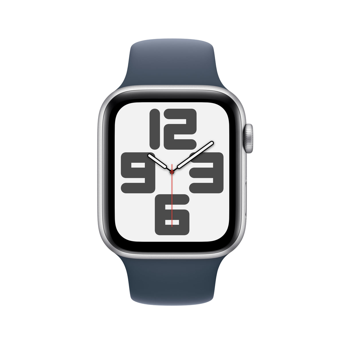 Apple Watch SE (2nd Gen) - GPS 44 mm - Boîtier Aluminium Argent - Bracelet Sport Bleu orage - S/M