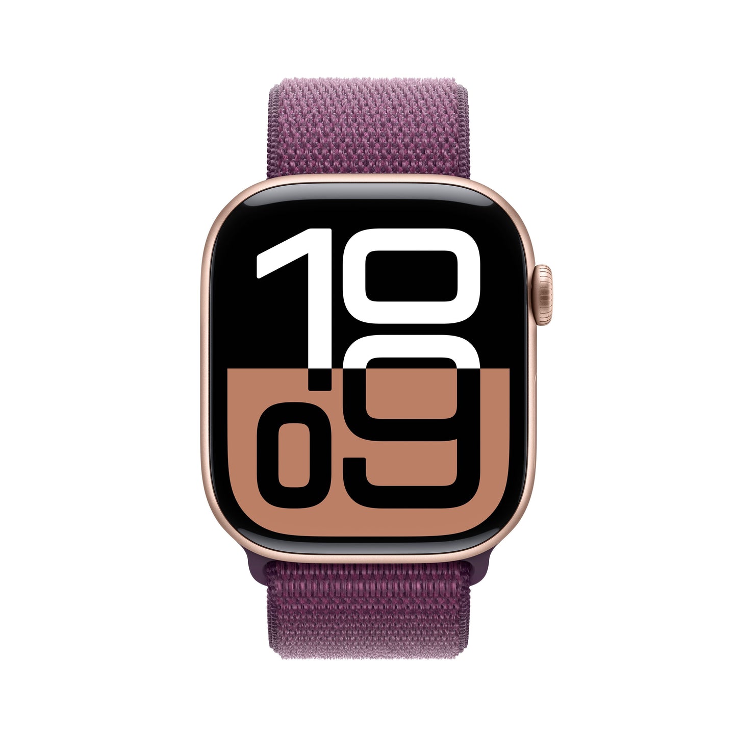 Apple Watch S10 - GPS -  46 mm - Boitier aluminium Or Rose - Boucle sport Prune