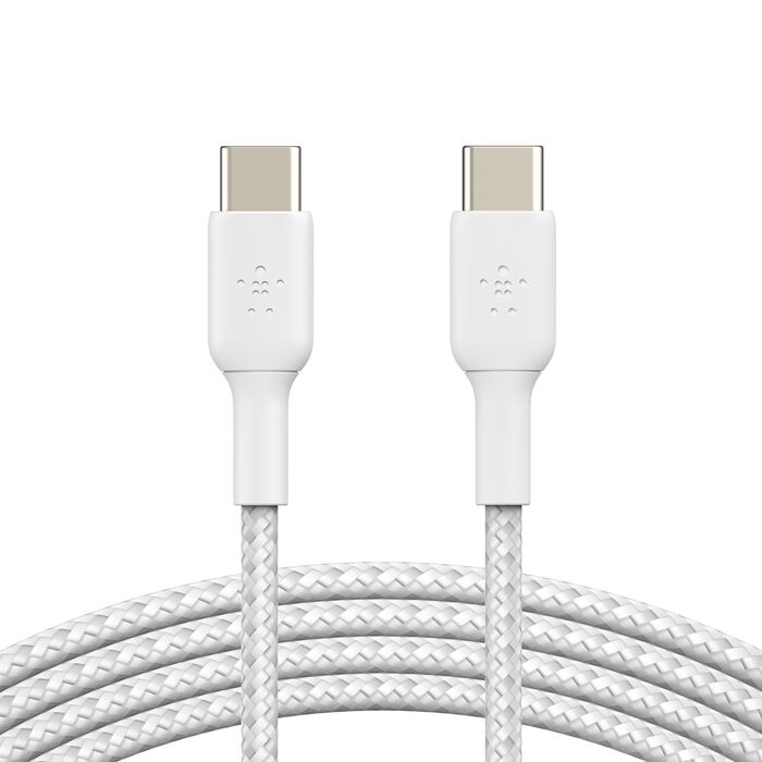 Belkin - Câble tressé USB-C vers USB-C (60W) - 1 m - Blanc