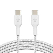Belkin - Câble tressé USB-C vers USB-C (60W) - 2 m - Blanc