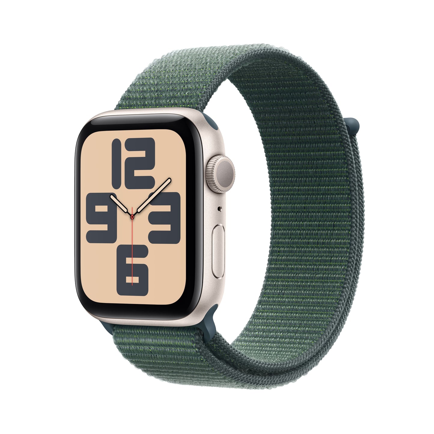 Apple Watch SE 2 - GPS - 44 mm - Boitier aluminium Lumière Stellaire - Boucle Sport Vert foncé