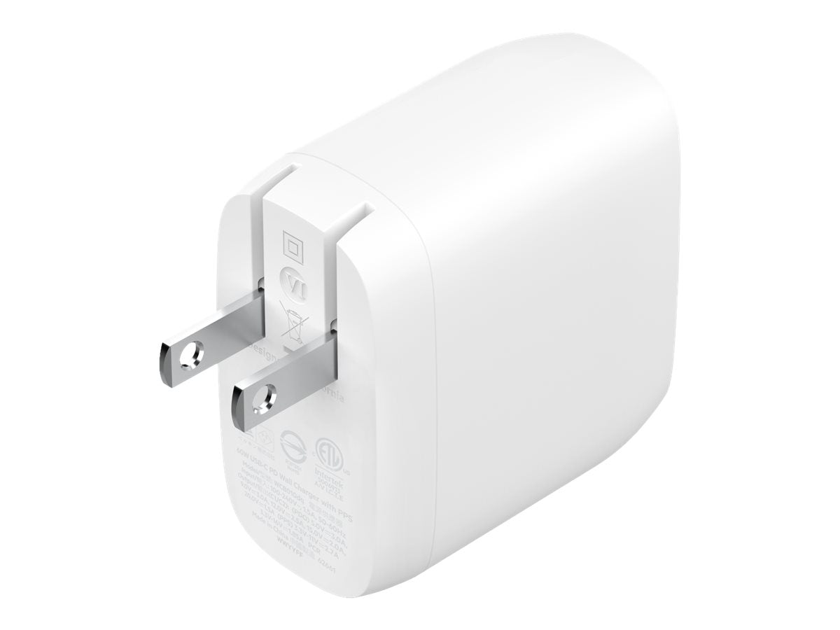Belkin - Chargeur secteur double - USB-C 2x30W - Blanc