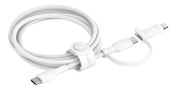 Belkin - Câble 2-en-1 tressé - USB-C vers USB-C/Lightning (60W) - 1,5 m - Blanc