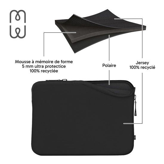 MW - Housse MacBook Neo 13" - Noir/Noir