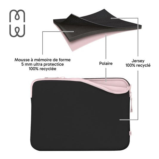 MW - Housse MacBook Neo 13"  - Noir/Rose